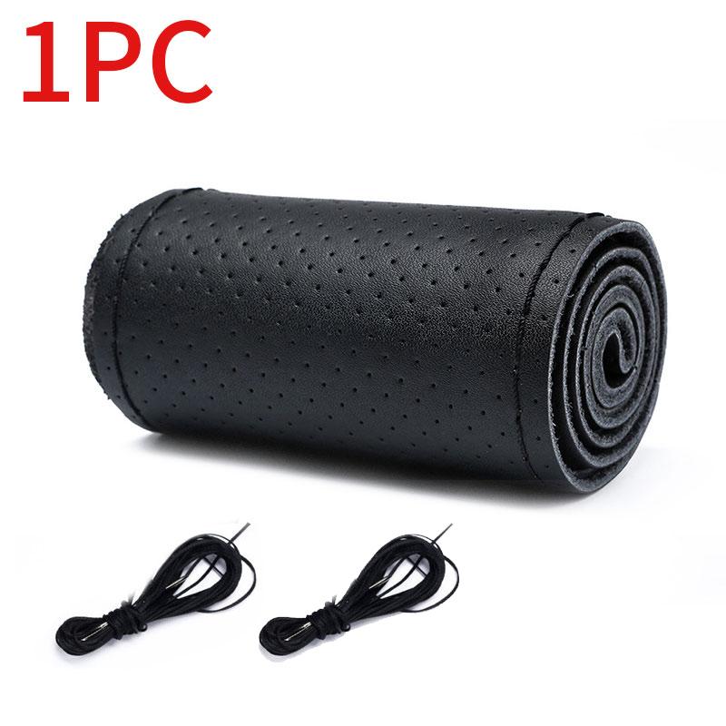 38 см верхний чехол на руль из натуральной кожи, дышащий дизайн/автомобильный чехол с оплеткой на руль, подходит для автомобиля