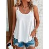 Women's Fashion Casual Summer Spring Solid Color Print Sleeveless O-Neck Blouses & Shirts