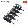 5Pcs Fishing Tackle Fishing Feeder Cage Round Square Trap Bait Basket Durable Fishings Lure Cage