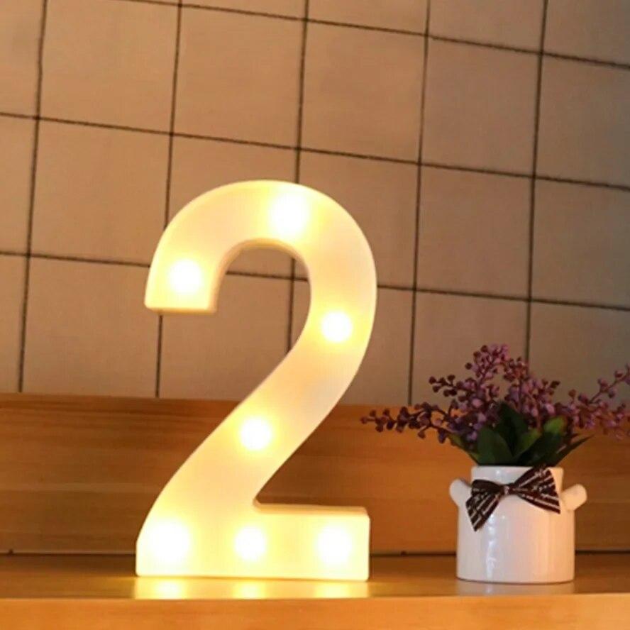 Alphabet Letter LED Lights Luminous Number Lamp Battery Warm Night Light for Home Wedding Birthday Christmas Party Decoration