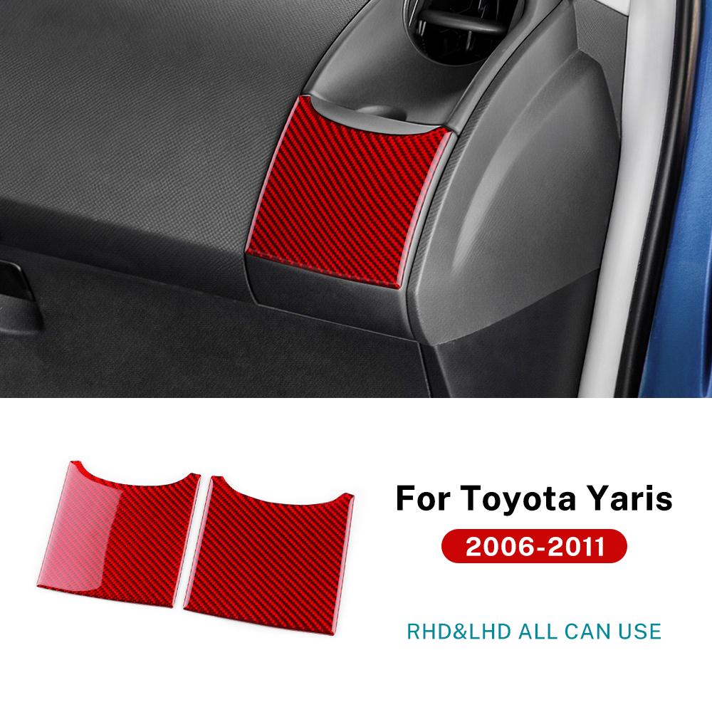 Для Toyota Yaris 2006 2007 2008 2009 2010 2011 Настоящая мягкая наклейка из углеродного волокна LHD Отделка кнопки фар и зеркала заднего вида автомобиля.
