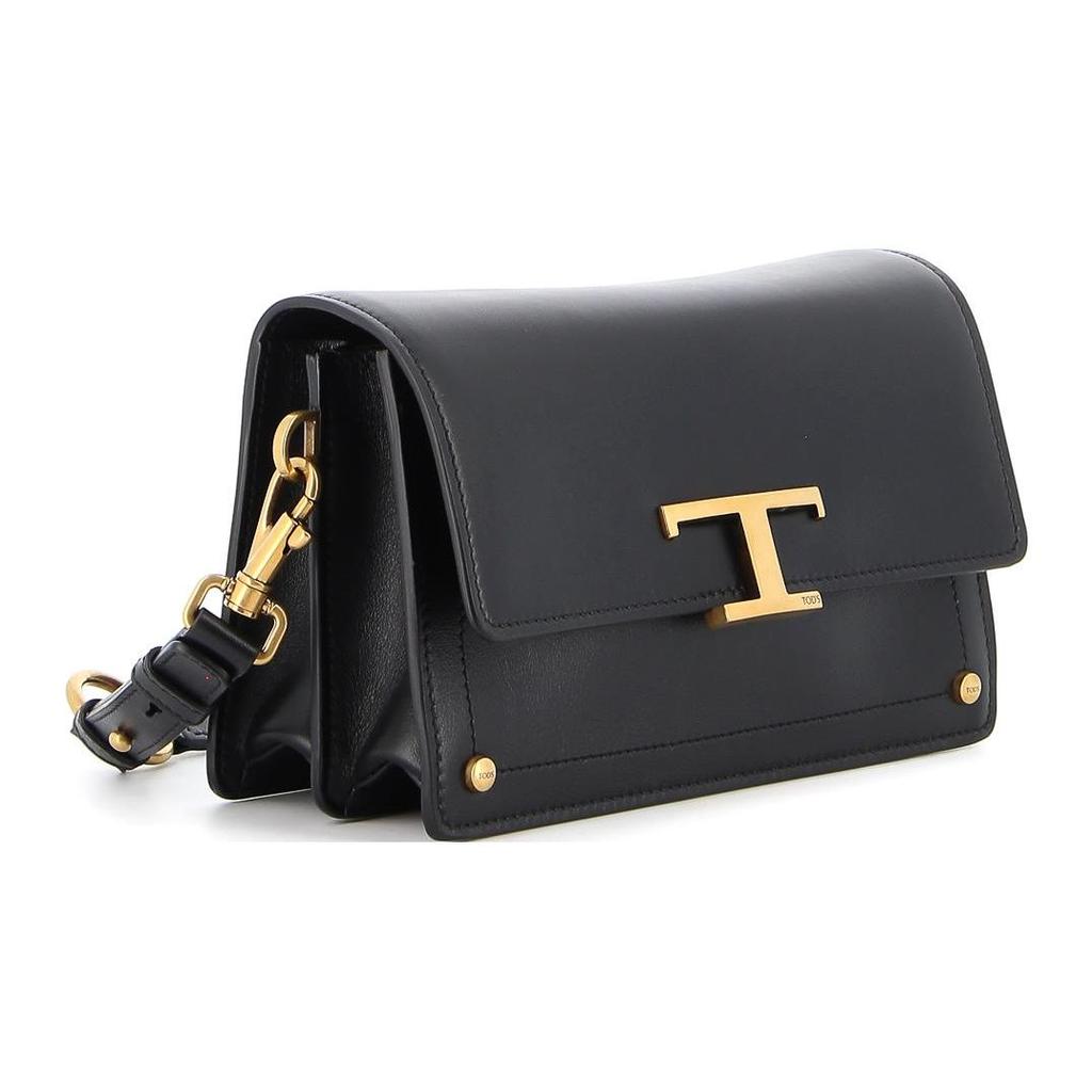 Tods Сумка-тоут из кожи с логотипом T, складная, женская, черная XBWTSIN0100RORB999
