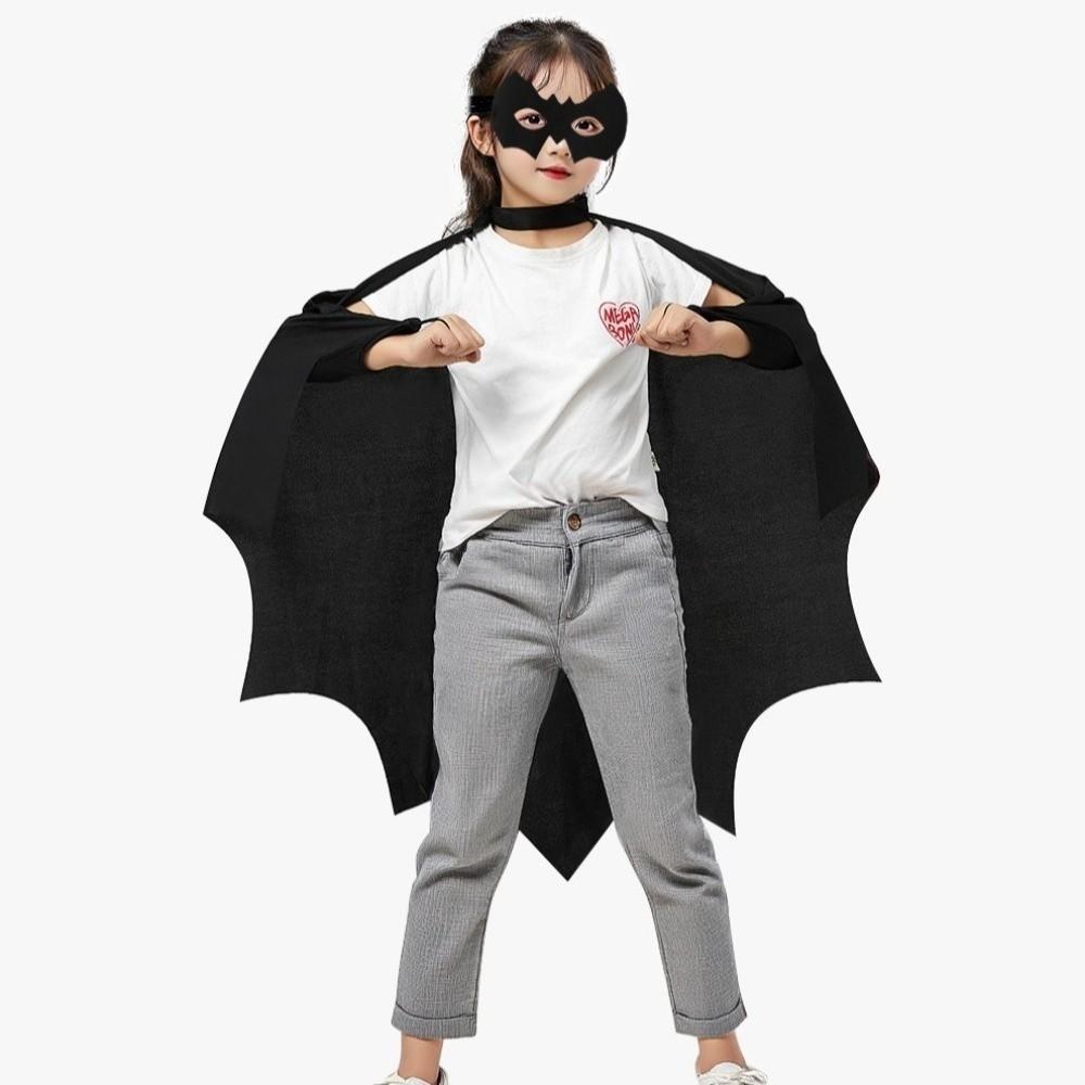 Trick or Treat Halloween Bat Cloak Set Black Cloak Bat Cosplay Costume School Event