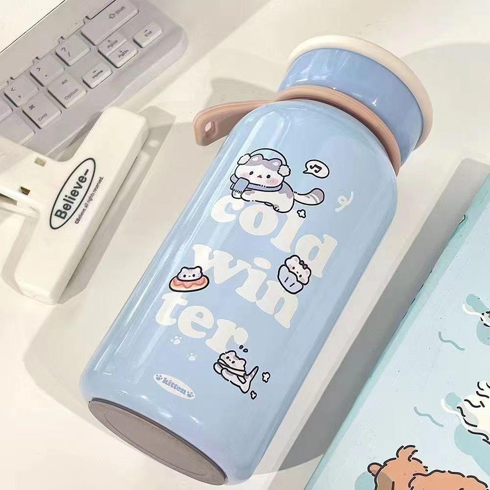 Large Capacity Cute Cat Thermos Cup Stainless Steel Cute Cat Thermos Bottle Children