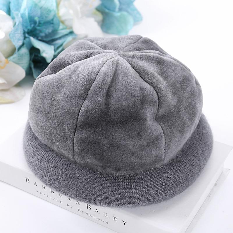 Теплая вязаная шапка из кроличьей шерсти для пожилых людей среднего возраста на осень-зиму, для бабушки, свекрови, тети, шапка с бархатной пряжей для мамы