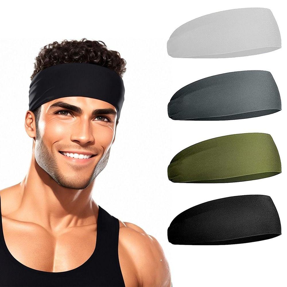 Moisture Absorbing Workout Headbands for Men Non Slip Men‘s Sports Hairband  Cycling