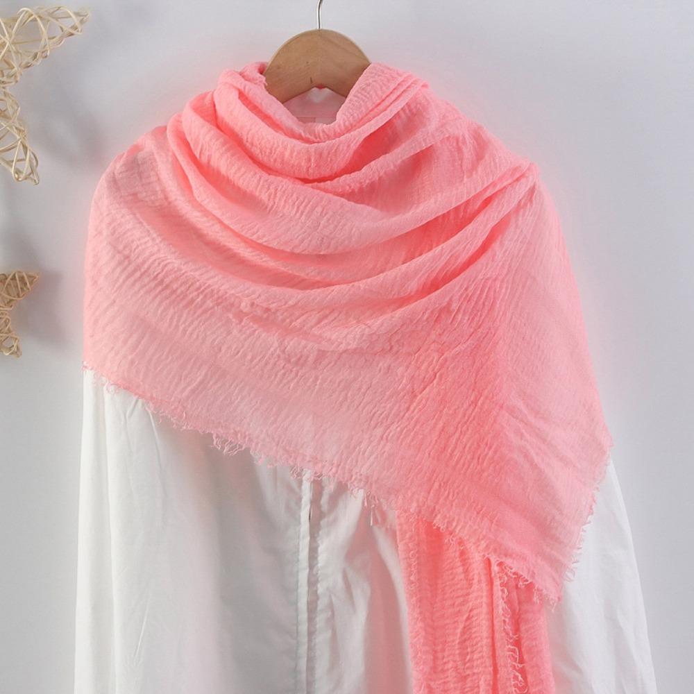 Solid Color Africa Headband Cotton Linen Muslim Wraps Shawl Simple Islamic Turban Women Female
