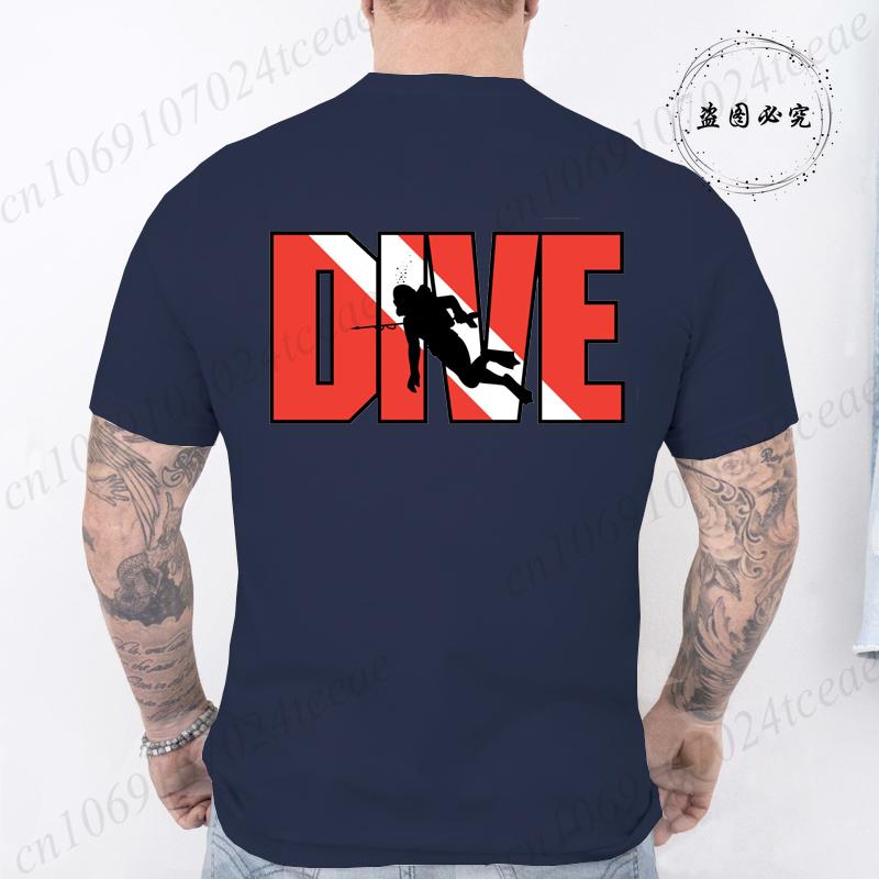 Новая модная футболка для мужчин, повседневная, с коротким рукавом, хип-хоп, уличная одежда, футболка с принтом SCUBA Dive, пуловер, мужская, женская, футболка, топы