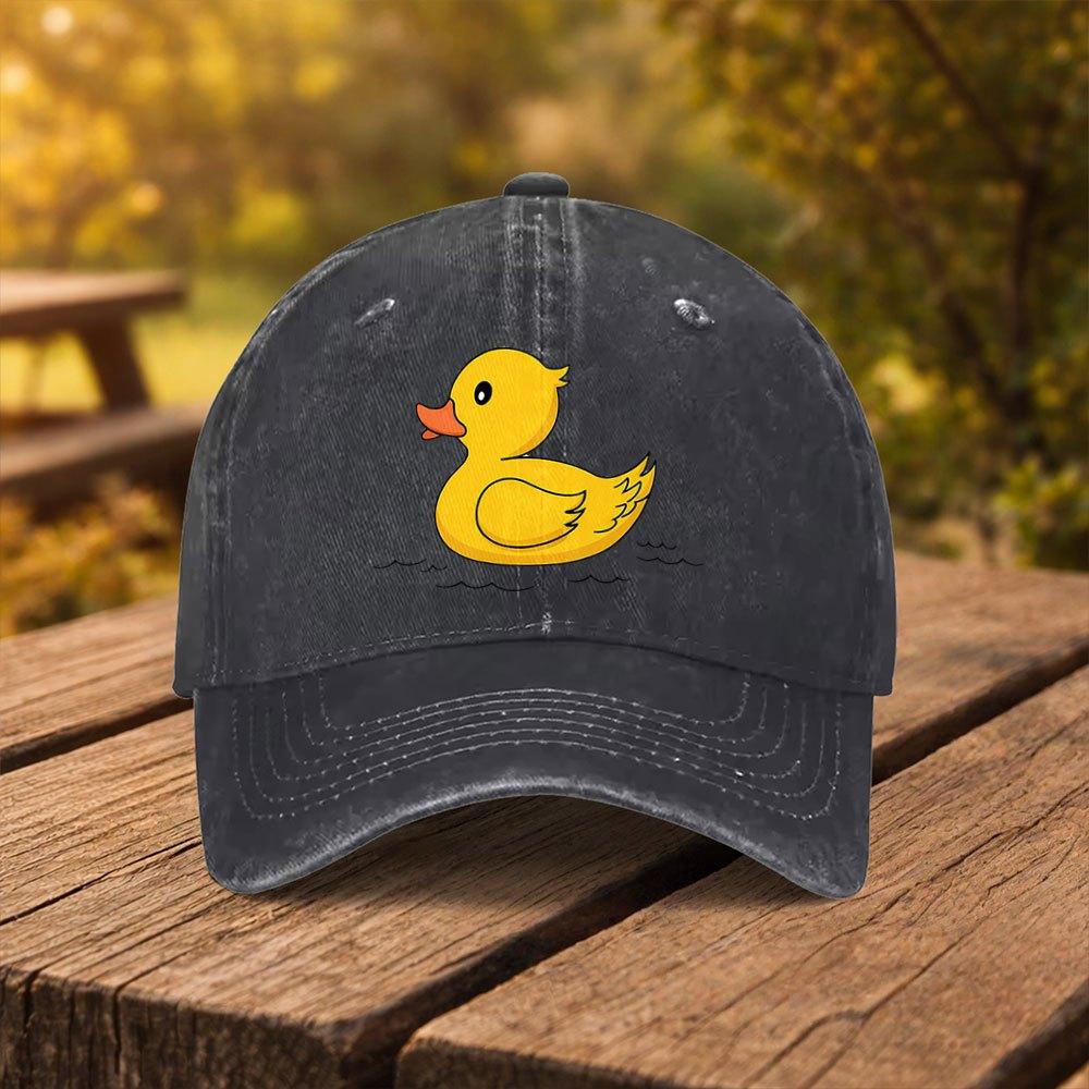 Yellow Cartoon Duck Print Baseball Cap Unisex Fashion Duckbill Hat Suitable for Outdoor Sports Fitness Travel And Outings Mul