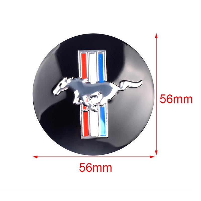 AJU1 4pc 56mm Car Styling Wheel Center Hub Cap Sticker Auto Decoration Decals For Ford Mustang Shelby Edge Fiesta Mondeo Wheel hubcap