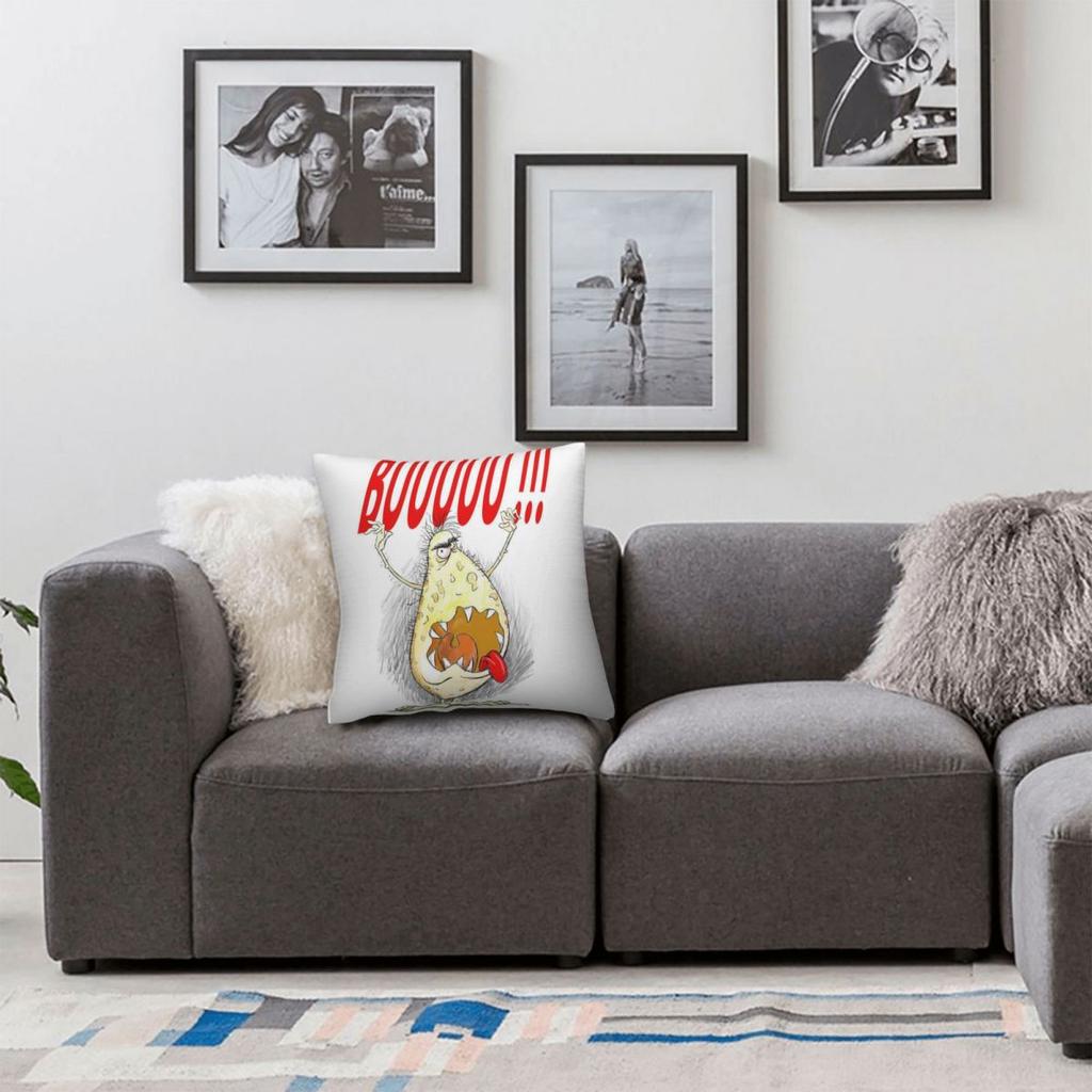 Cute Little Monsters Pillowcase Polyester Linen Velvet Printed Zip Decor Throw Pillow Case Home Cushion Cover 18"