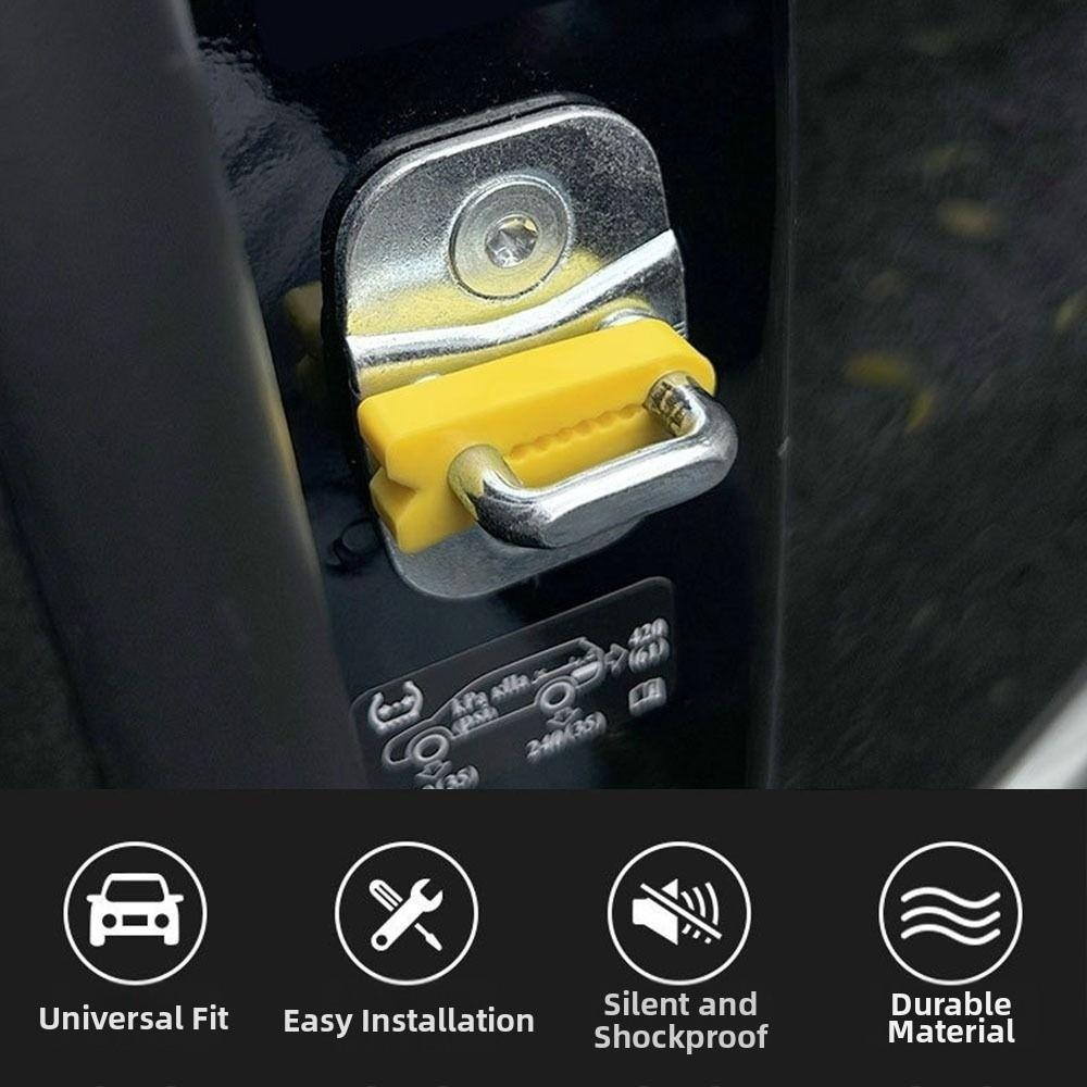 4Pcs Soundproofing Car Door Lock Protectors Seal Sound Damper Door Lock Buffer for Quieter Closing