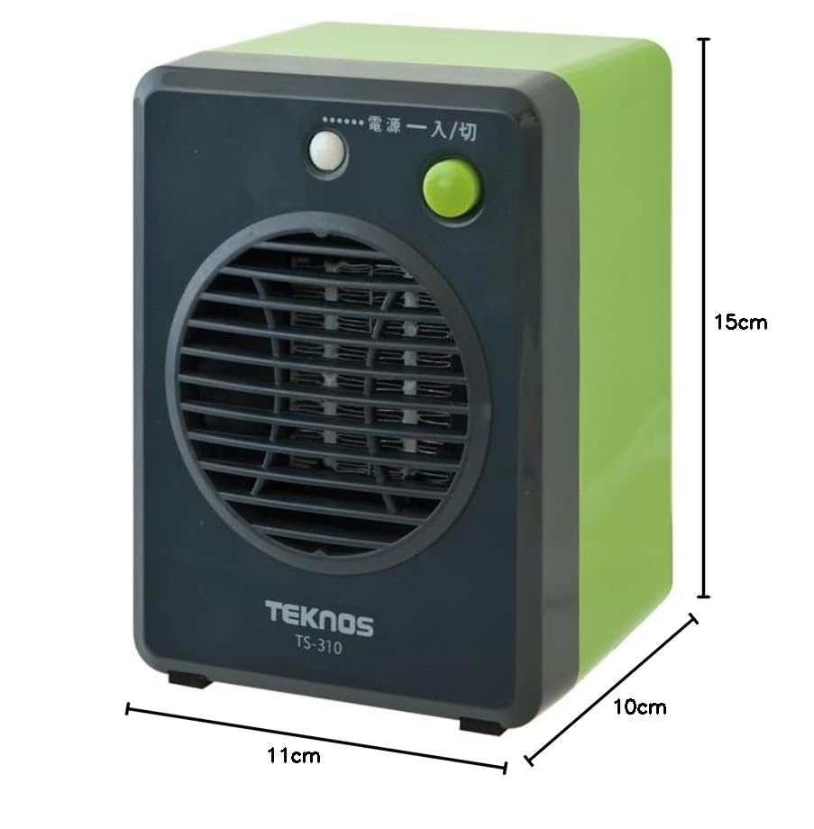 Мини-керамический обогреватель TEKNOS, 300 Вт, зеленый, TS-311