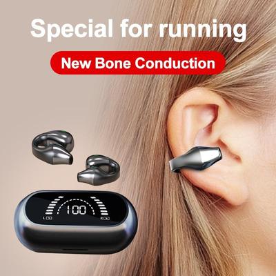 TWS НОВЫЕ наушники с костной проводимостью Bluetooth 5,2, наушники-клипсы, беспроводные спортивные гарнитуры, ушные крючки с микрофоном