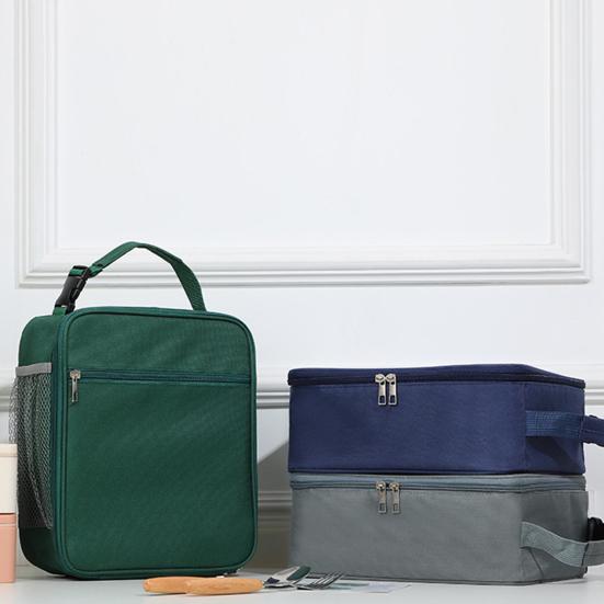 Изолированная многоразовая сумка для обеда большой вместимости с выдвижным карманом Водонепроницаемая ручка с пряжкой Портативная сумка Bento