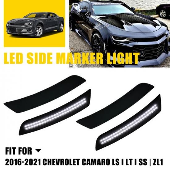 4PCS LED Side Marker Lights Front Rear For Chevy Camaro LS LT SS ZL1 2016-