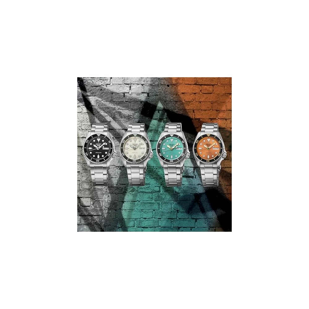 Seiko 5 Sports SBSA229 Мужские Унисекс Механические Автоматические Часы Зеленый Циферблат Нержавеющая Сталь Среднего Размера с Календарем Даты и Дня Недели
