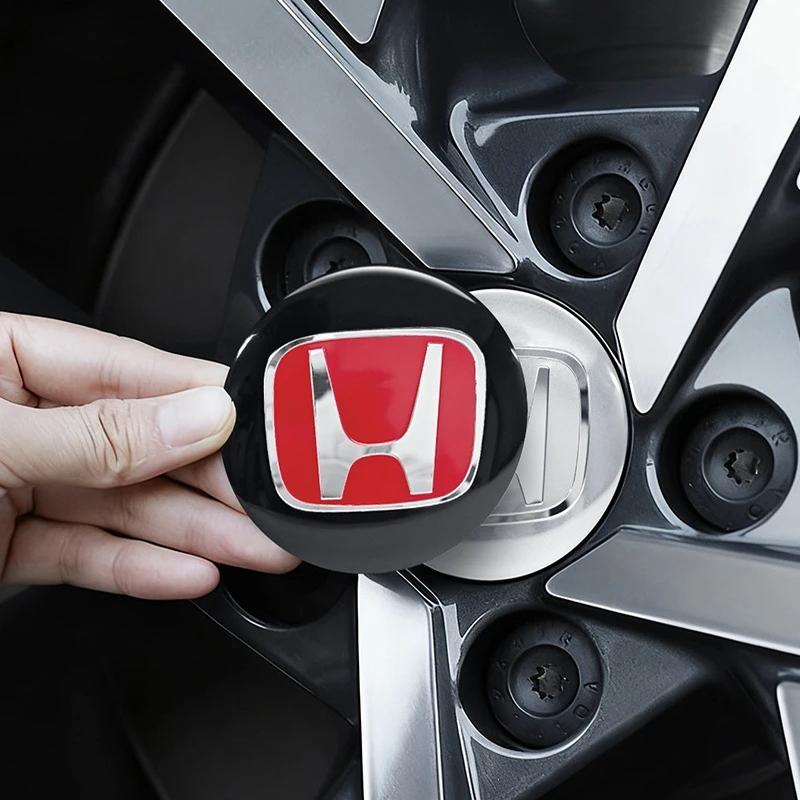 ABG1 4PCS 56mm 60mm 65mm Car Wheel Hub Center Cap Sticker For Honda Civic FIT Accord Prelude CRV Mugen CRZ CRX Jazz HRV Pilot Odyssey