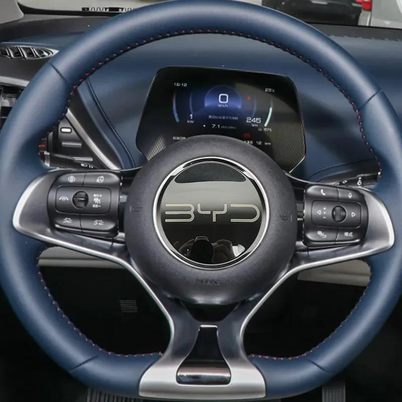Наклейка на руль автомобиля из нержавеющей стали для BYD Atto3 Yuan Plus Dolphin Seal Seagull Sealion SHARK Защитная крышка