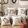 Cute Cat Athlete Childlike Heart Pillow Case Comfort Sofa Bed Silky elegant Invisible zipper Decorative cushion cover