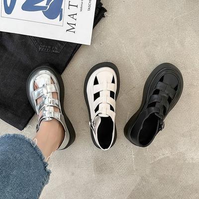 Женские свадебные босоножки с полым каблуком