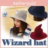 Stylish Women's Halloween Witch Hat With Wide Brim For Modern Cosplay Parties
