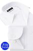I-shirt Мужская однотонная белая рубашка, не требует глажки, эластичная, ультрабыстросохнущая, приталенного кроя, с длинным рукавом, без глажки, устойчивая к складкам, 004, Белый, Regular C