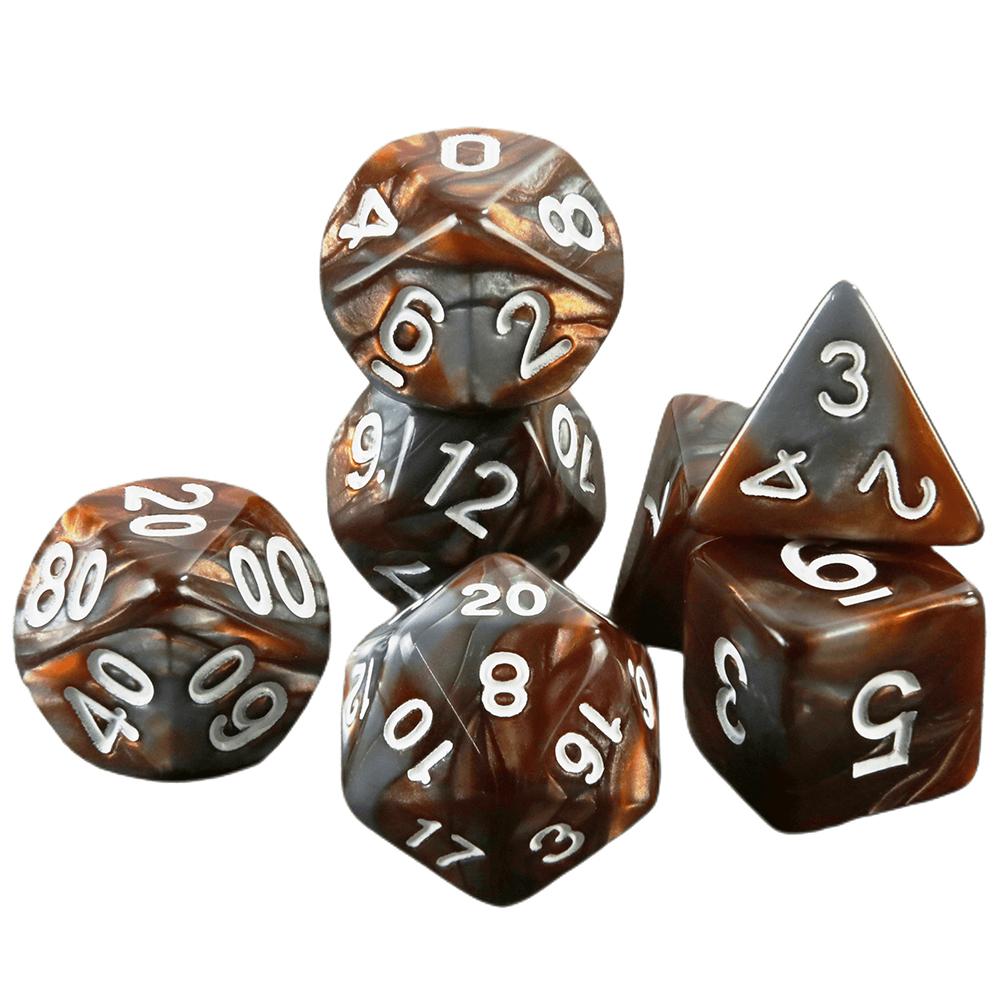 7шт разноцветных многогранных кубиков с трубкой для настольной игры DND TRPG RPG Cthulhu COC Running Team DND Dice Set