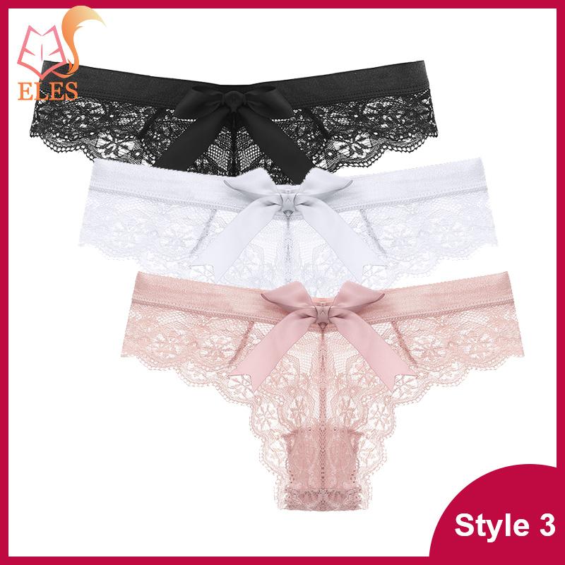 3 Pcs Woman Panties Sexy Lace Thong Underwear Lingerie Female T-back Temptation Low Waist G-string Pack
