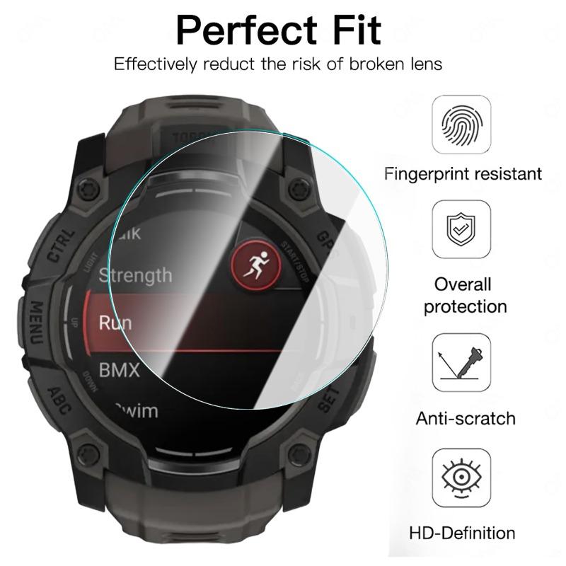 Закаленное стекло 9H для Garmin Instinct 3 45 мм 50 мм, защитные пленки для экрана, HD Clear, устойчивое к царапинам, пленка для экрана часов для Instinct3
