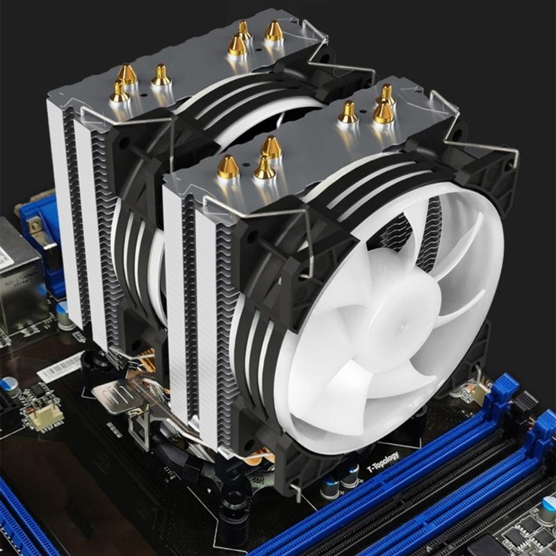 6 Тепловых Трубок ARGB Воздушный Кулер для CPU PWM ARGB Вентилятор Охлаждения для Корпуса ПК LGA Компьютерное Оборудование Тепловое Управление