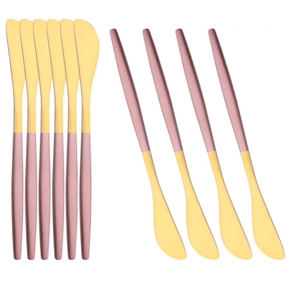 Нож для масла из нержавеющей стали, черный, золотой, 10 шт., ножи для сыра, десерта, джема, крема, лопатка для сыра, столовые приборы, инструменты для десерта