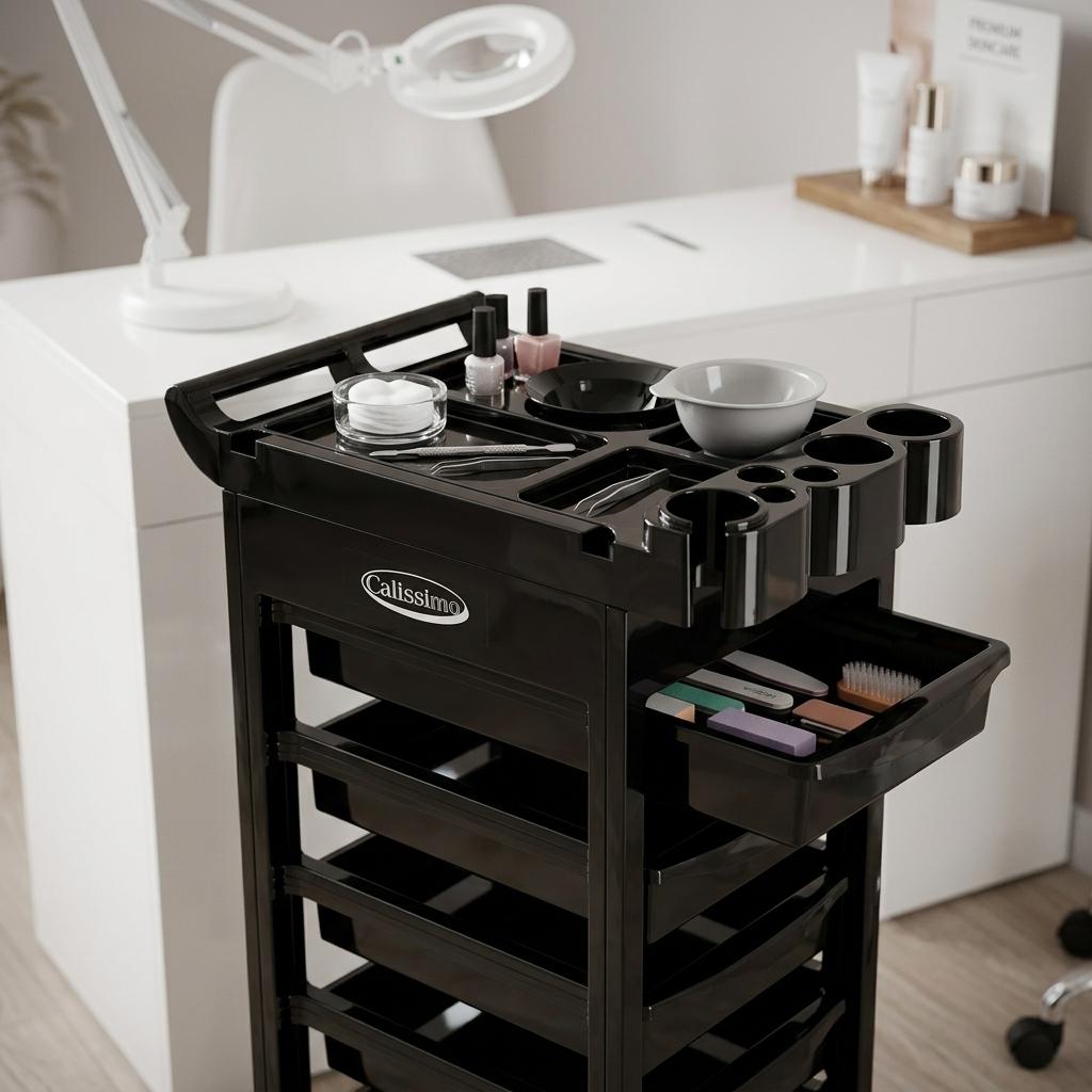 Hairdressing Assistant Trolley Table on Wheels for Dyeing W-X108 for Beauty Salon Cabinet with Drawers