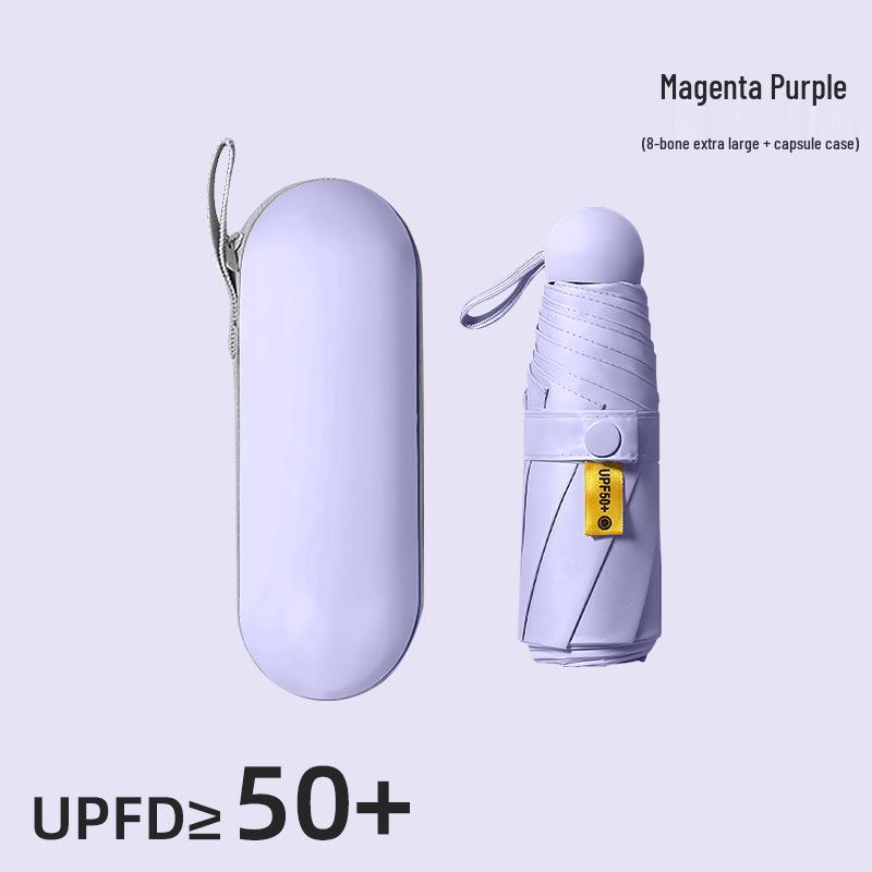 Компактный складной зонт с защитой от УФ-лучей и черной подкладкой