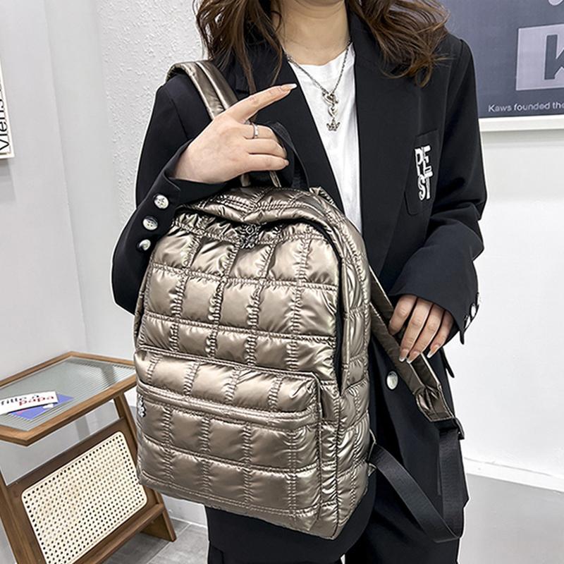 Yogodlns Зимний космический хлопковый рюкзак для женщин, школьная сумка большой емкости для студентов, водонепроницаемый нейлоновый рюкзак