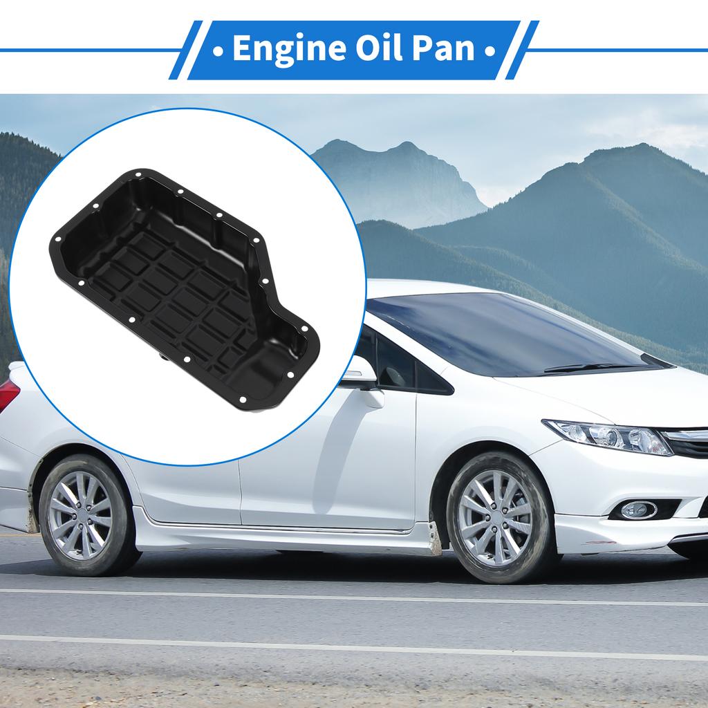 X Autohaux 1 Pc No.215103C600 Engine Oil Pan for Kia Borrego 2009-2011 Iron Black