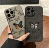Кожаный чехол для телефона Ins Laser Butterfly для Iphone 14 Pro Max 13 12 11 Pro Max 14 Plus, противоударный защитный матовый чехол для камеры