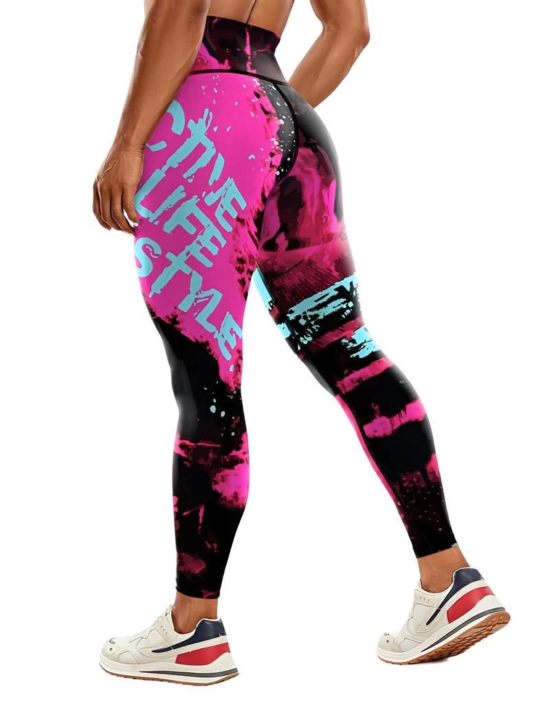 "Women's High-Waist Printed Yoga Pants for Fitness"