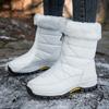 Ankle Boots Women Winter Shoes Keep Warm Non-slip Black Snow Boots Ladies Lace-up Large Size  White Boots