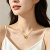 Japanese-Korean Minimalist Elegant Heart-to-Heart Necklace for Women, Love Double Buckle Necklace, Double Ring Necklace