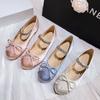Fashion Mary Jane Women's Shoes 2024 Summer New Ballet Flat Shoes Classic Bow Decoration Round Head Versatile Anti Slip Durable