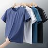 Men's Summer T-Shirt Quick-Drying Casual Sports Short-Sleeve Comfortable Plus Size Breathable Fitness T-Shirt Solid Color Elasticity Round Neck Tee