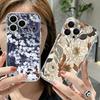Ретро Цветочный Узор Чехол Для iPhone 17 Pro Max Чехол iPhone 16 15 14 13 Pro Max 11 Прозрачный ТПУ Силиконовый Мягкий Чехол