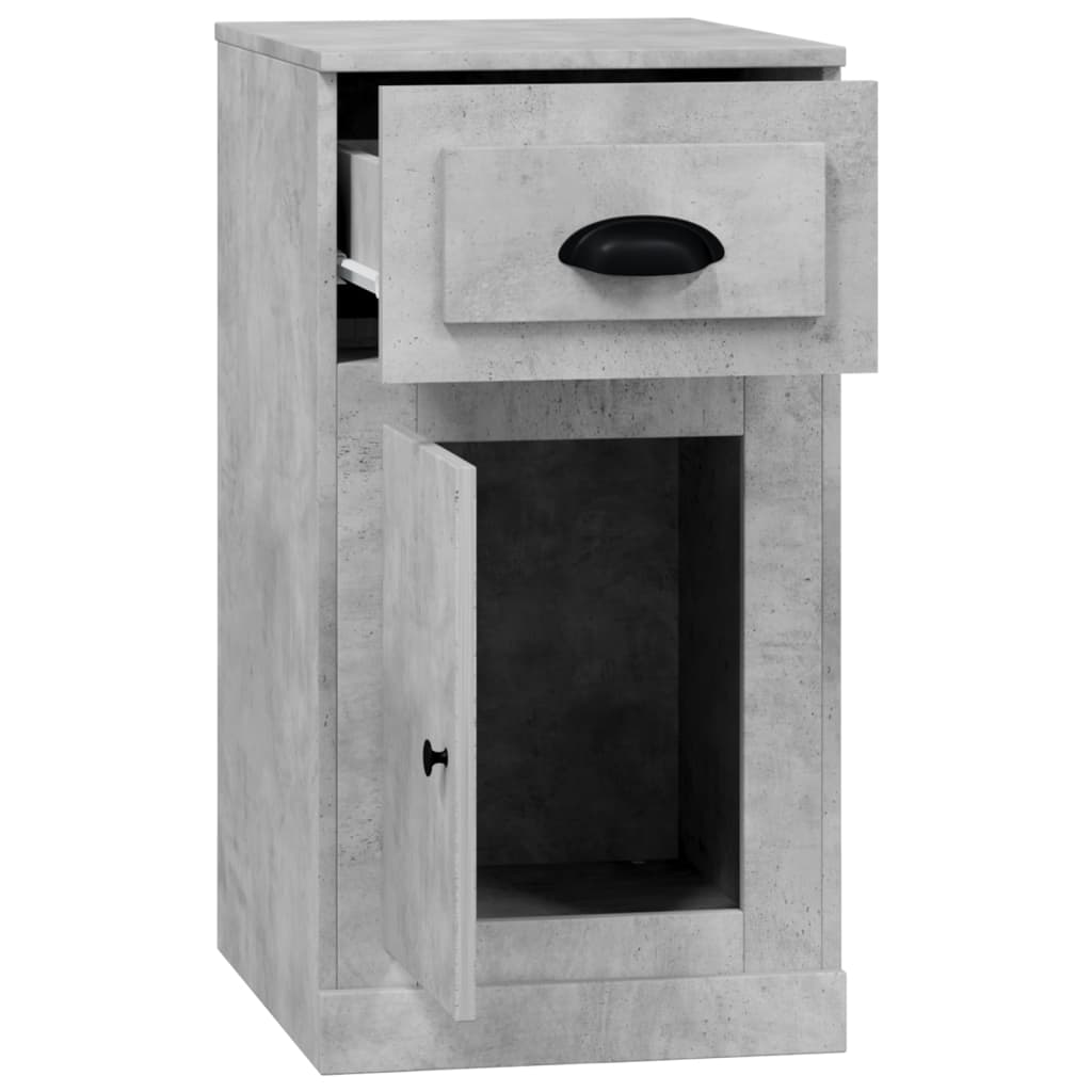 Side Table with Drawer Concrete Grey 40 x 50 x 75 cm