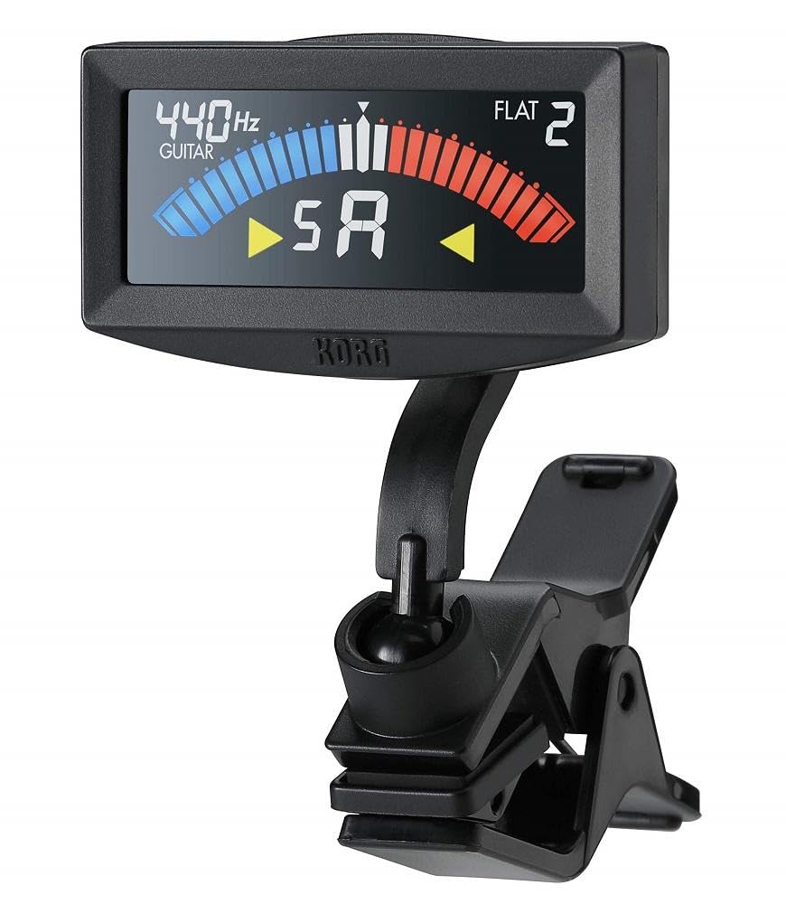 KORG Clip Tuner for Continuous Operation Black PitchCrow-G Guitar/Bass - Small/Compact/Beginner-friendly/High-precision/Color Display/24-hour -