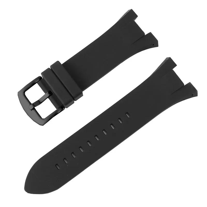 Для Ar-mani Силиконовый ремешок для часов AX1803 AX1802 AX1042 AX1050 AX1084 AX1108 Мужская вогнутая часовая цепочка Резиновый спортивный ремешок 31X14 мм