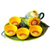 Sunflower Cup Set Ceramic Kungfu Tea Set Creative Home One Pot Four Cup Tray Set Mug Chinese Tea Ceremony Accessories Gift