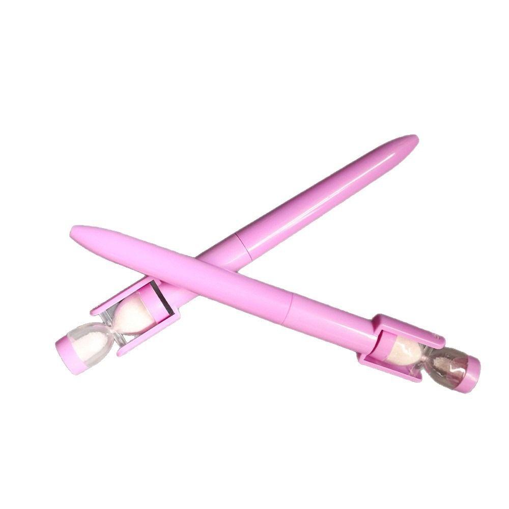 Plastic Material Hourglass Ballpoint Pen Twist Mechanism Quick Sand Ballpoint Pen  Desk Decor