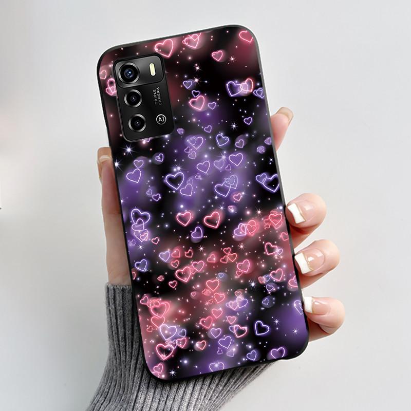 Чехол для смартфона ZTE Blade V40 Vita / V41, роскошный, милый, с кроликом, забавный, черный, корпус, мягкий силиконовый защитный чехол