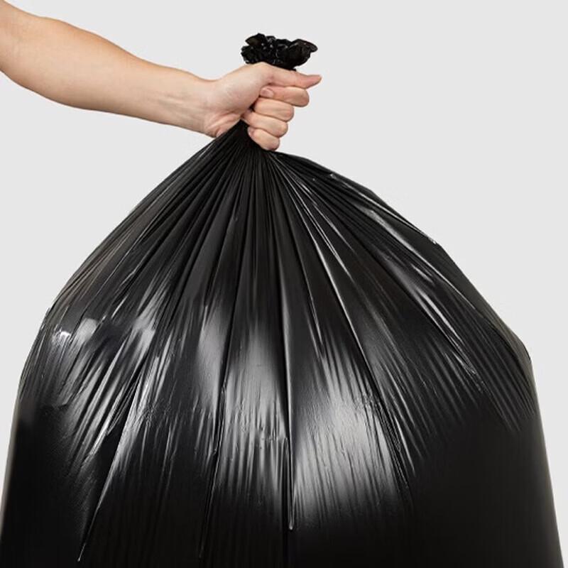 Deli DP741 Heavy-Duty Flat-Top Black Trash Bags